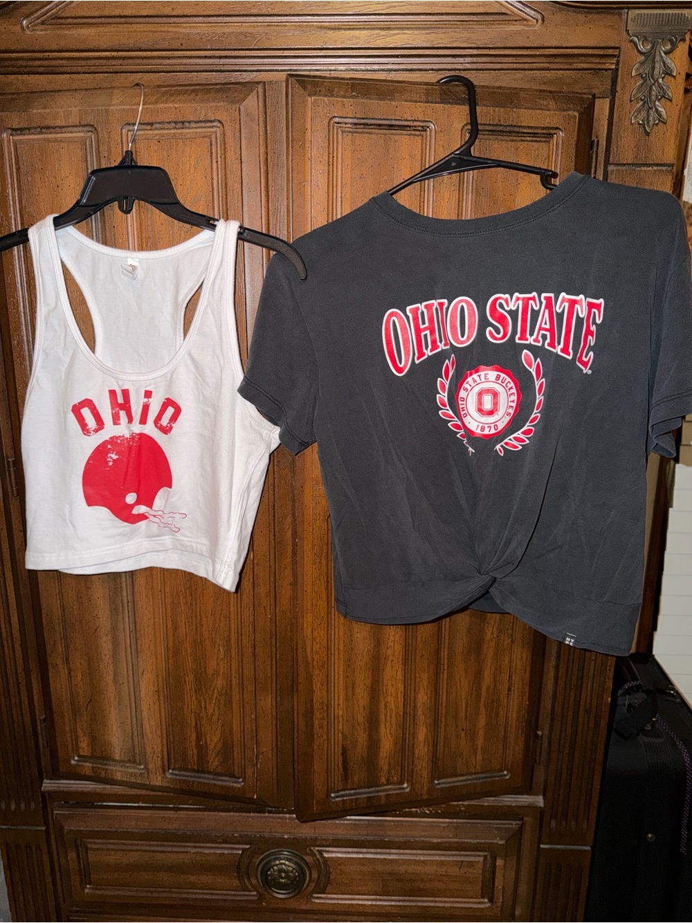 Ohio State Graphic Tee and Tank Set - Black & White with Red Print